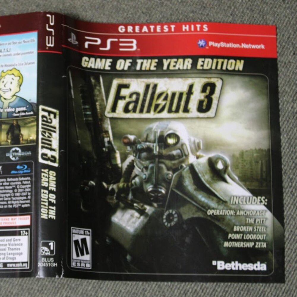 Fallout 3 Replacement  PS3 Cover. NO GAME!!